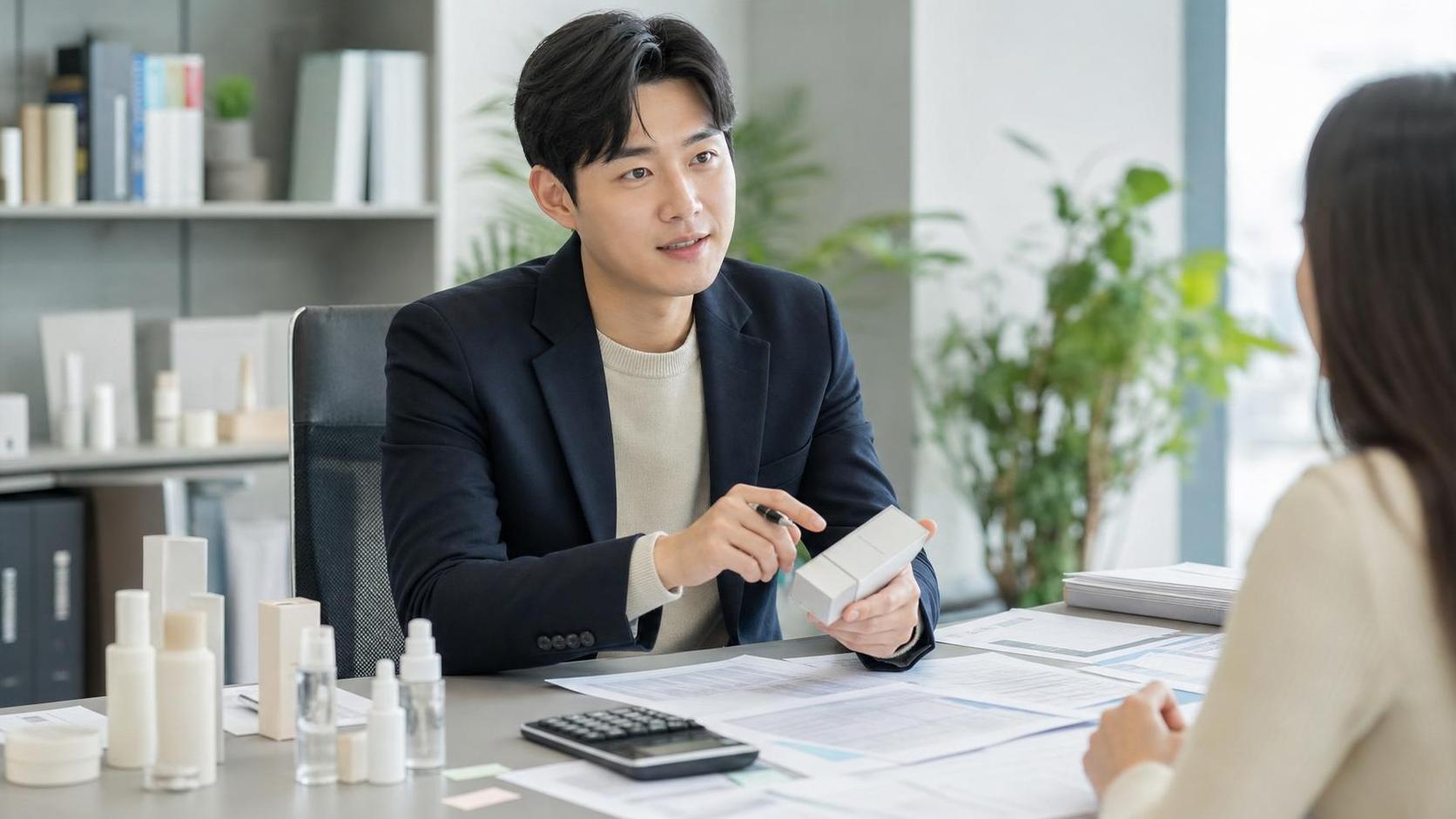 화장품 알레르기 유발성분 표시 기준을 검토하는 규제 실무자