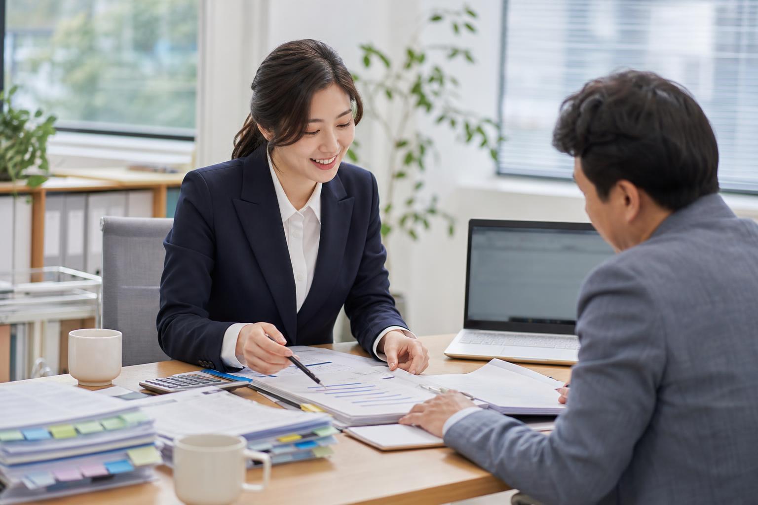 사회적기업 인증 자료와 거래 효과를 검토하는 한국 행정 실무자