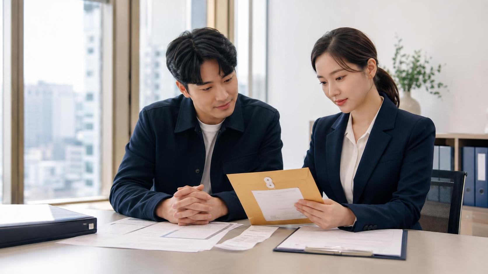 계약 해지 통지의 도달 증거를 확인하는 실무자, 서류닷컴