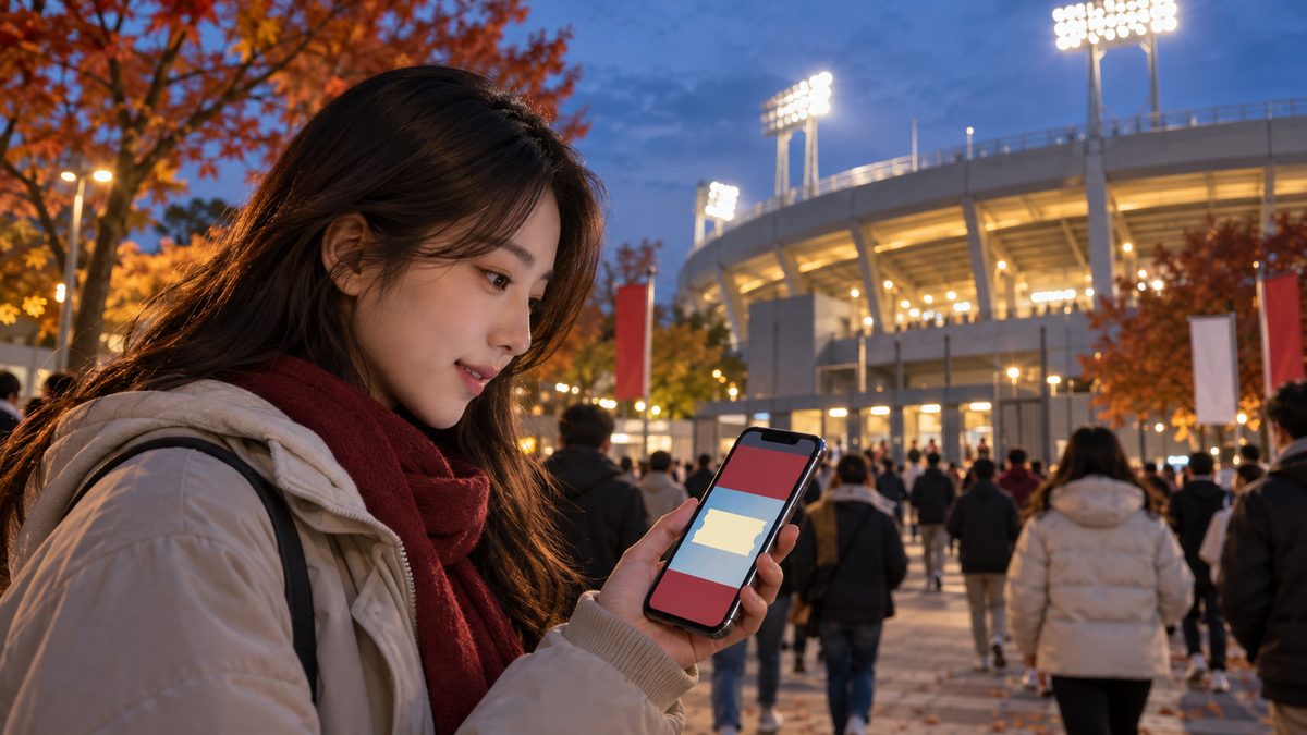 야구장 앞에서 휴대폰으로 표 양도 화면을 보는 팬, 암표 과징금 기준 서류닷컴